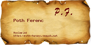 Poth Ferenc névjegykártya