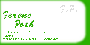 ferenc poth business card